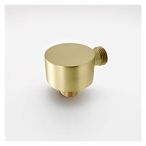 Douchette ronde en laiton or brossé chic avec support mural et flexible de douche design