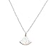 BRIGHTWINST Stainless Steel Silver Color Fan Pendant Necklace For Women Trend Party Fashion Jewelry PTPNU0913