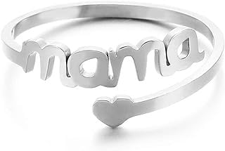 AVANCY Anillo Mamá de Plata de Ley 925 ajustable - Joyas Mamá - Regalos Mamá