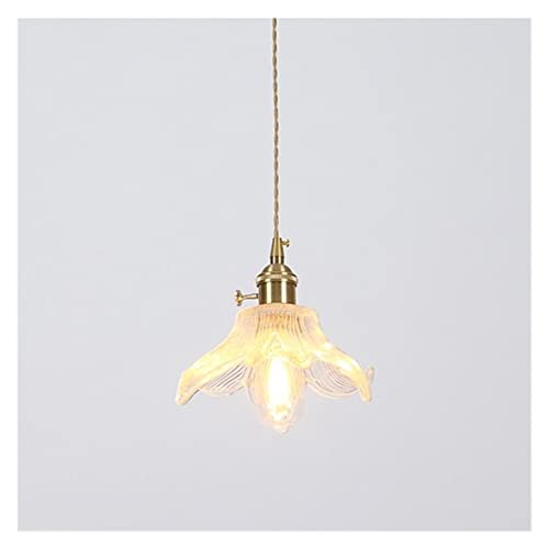Suspension LED moderne luminaire verre et cuivre rétro pour cuisine H16cm