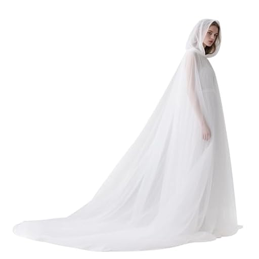 keland Capa de tul con capucha para Halloween y bodas (blanco) | Ya disponible en tu tienda friki favorita! En mundofriki.es!