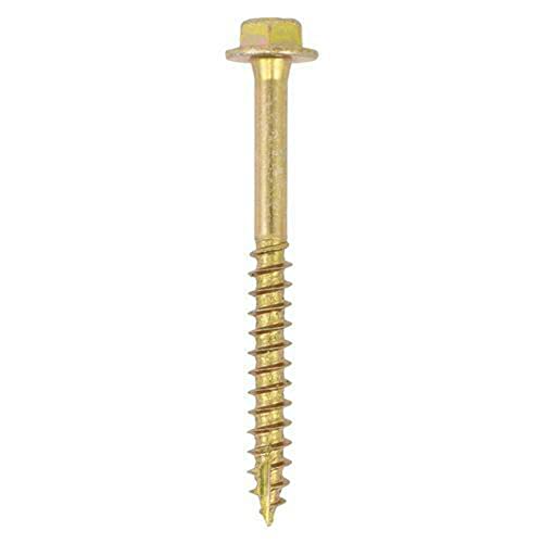 TIMCO Advanced Coach Screw | Hex Flange Head | Slash Point | Yellow | 10.0 x 160 | Box of 50 (10160SCSY)
