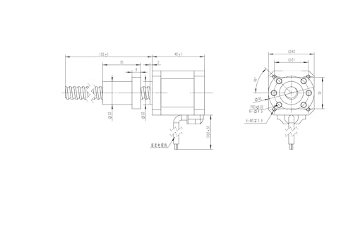 Moteur NEMA17 17HS8401S 1.8A 52N.cm avec axe vis à billes SFU1204 de 300mm - 5