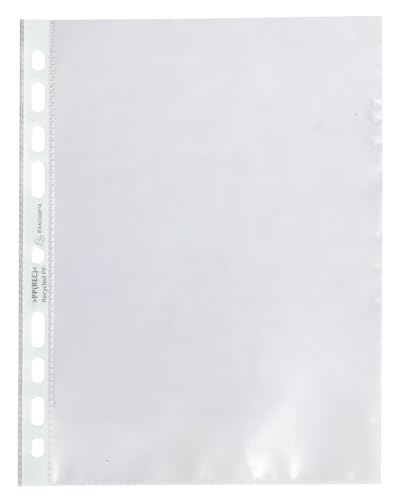 Exacompta - Ref. 51100E – Bolsa de 50 bolsas perforadas A5 FOREVER de polipropileno granulado reciclado – Grosor 6/100ª – Dimensiones: 16,8 x 21,5 cm – Cristal translúcido