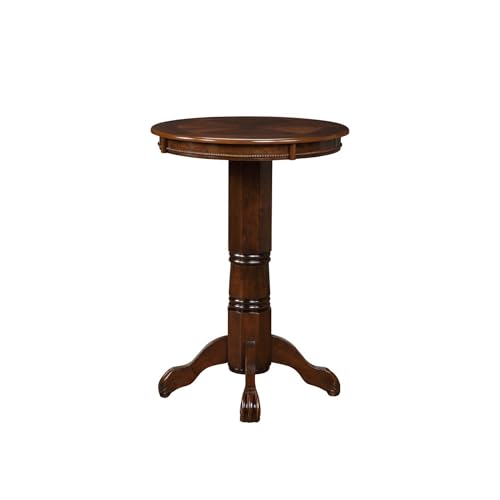 Casafoyer Florence Pub Table-Cappuccino|Hardwood Construction|Carved Pedestal & Apron|Claw & Ball Feet|Sunburst Design