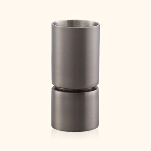 Image of The Empty Space Stainless Steel Peg Measurer 30 & 45ml, Bartender Favourite Double Sided Cocktail Jigger, Drink Measuring Cups, Premium Bar Accessories, 1OZ & 1.5 OZ - Grey-Black Nickel Finish