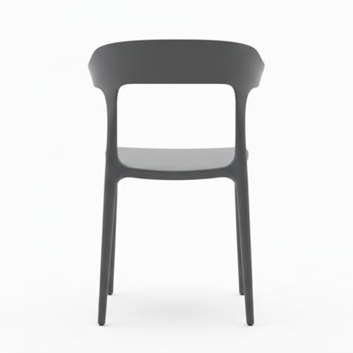 Image of Adhunika Furnitures Grey Cafe Chairs Set of 4 | 3 Year Warranty | 120KG Capacity | Full PP Plastic Stackable Chair | Indoor Outdoor Dining Balcony Garden Restaurant Chair | (Grey, Set of 4)