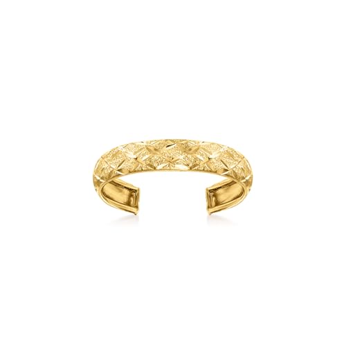 Ross-Simons Pure Collection 14kt Yellow Gold Diamond-Cut Adjustable Toe Ring