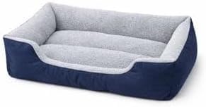 oceanevo Large Dog Bed Sofa - Washable Orthopedic Dog Beds - Soft Plush Non-Slip Bottom Pet Bed in 6 Sizes - Orthopedic Dog Cushion (Navy, 47x37x15 cm)