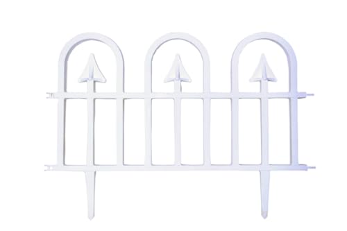 Image of Maxx Plast Plastic Garden Fence - Connectable Decorative Border for Lawn, Pathway & Flower Beds - Durable & Weather-Resistant - Covers Large Area - 45cm x 30cm (White, Pack of 6)