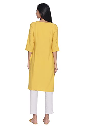 Image of W for Woman Women Crepe Printed Straight Regular Kurta