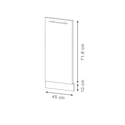 Vicco Pannello Frontale Della Lavastoviglie Antracite Lucido 45 Cm Senza Piano Di Lavoro - 2
