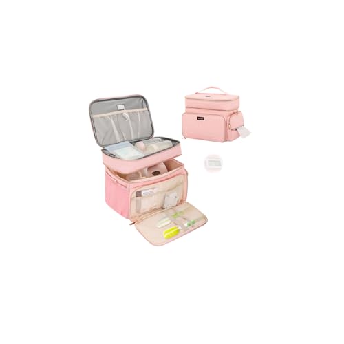 Image of Breast Pump Bag Compatible with Spectra S1/S2, Dual-Layer Pump Carrying Case with Water-Resistant Fabric for Breastfeeding Essentials, Portable Milk Storage Bags in Work, Travel and Outdoor, Bag Only