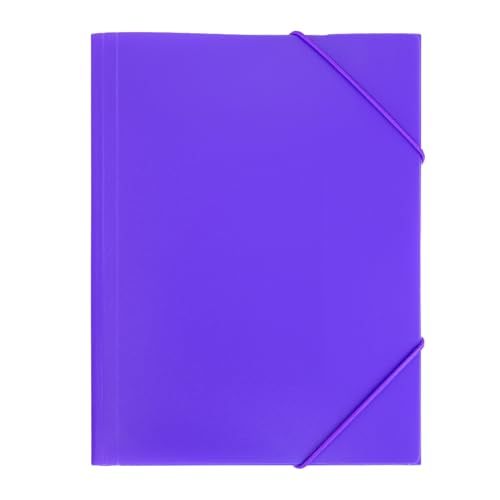 RAYLU PAPER - Carpeta con gomas elásticas y solapas Tamaño A4, carpetas de almacenamiento para documentos, oficina y escuela, Hechas con polipropileno 100% reciclable (A4, Violeta)
