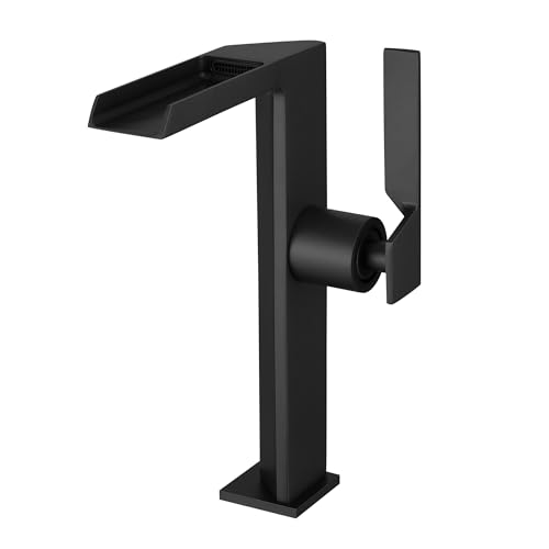 CEZIO XL Robinet mitigeur bec cascade haut et ouvert chrome Noir mat