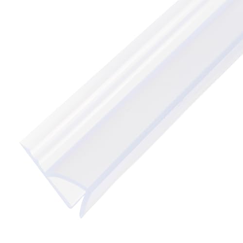 Sourcing Map Shower Door Side Seal, H-Type Silicone Frameless Glass Door Sweep, 3/8 Glass, 86.5 Long, Clear