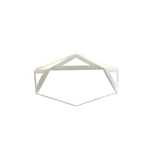 Lustre LED plat 50cm solution plafonnier géométrique blanc pour bas plafond et grand salon