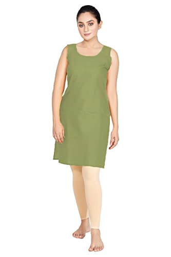 Image of Women's Cotton Long Camisole for Kurti /Suit Slip /Long Inner /Samij for Women Sameej /Knee Length Inner Wear /Sameez /Kurti Slip /Round Neck /Invisible