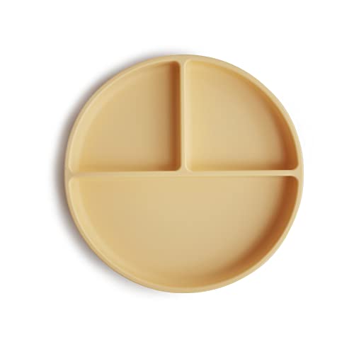 Image of mushie Silicone Suction Plate | BPA-Free Non-Slip Design (Daffodil)