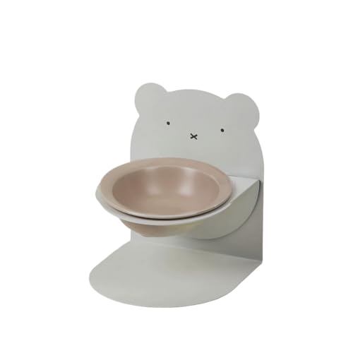 猫用磁吸陶器製フードボウル 猫 食器 えさ 皿 高さ角度調整可能 頸椎保護 8-15cm調節 10°/15°傾斜 強力マグネット分離式 洗いやすい 滑り止め付 ペット食器 小型犬兼用 (C)