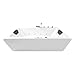 Produktbild Basera® Classic Indoor Whirlpool Badewanne Naxos mit 24 Massagedüsen, Wasserfall, LED-Ambiente, Touchpanel, Bluetooth und Radio (180 x 80 x 62 cm)