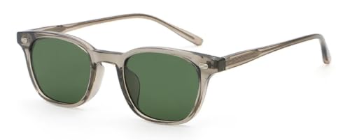Lunettes de soleil carrées CP acétate marron-vert unisexes UV400