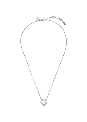 Purelei Collier Trèfle Nacré Femme – Acier Inoxydable Étanche, Chaîne Ajustable, Porte-bonheur Élégant, Plaqué Or 14K ou 18K, Argent, Bijou Fin Cadeau...