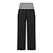 AKTCVVJ Linen Capris for Women Elastic Waist Work Pant Athletic Knee Length Pant Fashion Summer Capris with Pockets Black