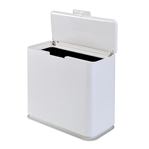 Wastebasket Trash Cans with Lid Rectangular Waste Bins Home Compost Bins Dog-Proof Office and Hotel Garbage Recycling Bins Garbage Can Trash Bin (Color : Gold) (Gold)