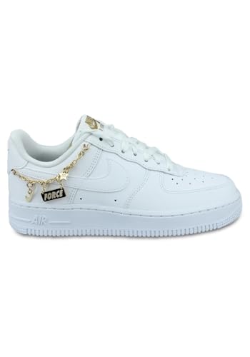 Nike Femme Air Force 1 '07 LX Chaussures De Basket, White White Metallic Gold Flt Gold, 38.5 EU