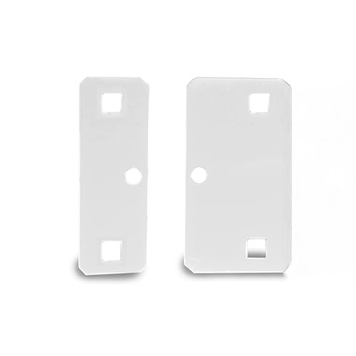 Image of PACLOCK's Set of PL774 Hasp Backplates, Includes Two Short Plates for Uneven or Weak Applications, White Powder Coated