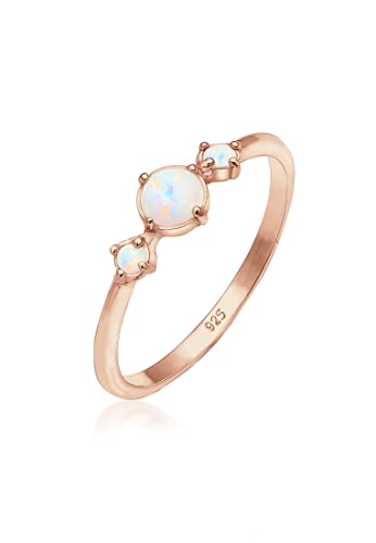 Bague Elli femme opale synthétique argent 925 le cadeau d'anniversaire idéal