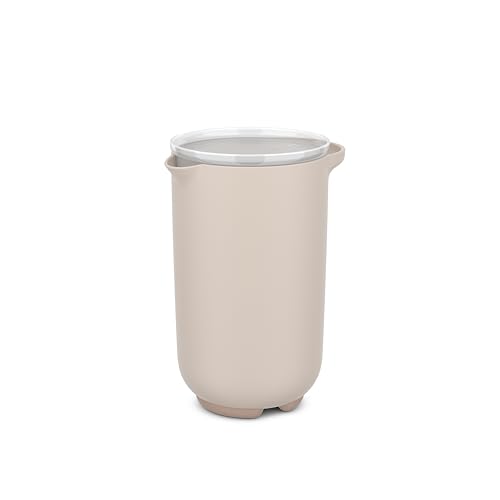 Mepal - Rührbecher mit Deckel Chef it - Verschließbar, in der Kühlschranktür - Rutschfester Boden für zusätzliche Stabilität - Mikrowellen- und Spülmaschinengeeignet - 1000 ml - Chalk