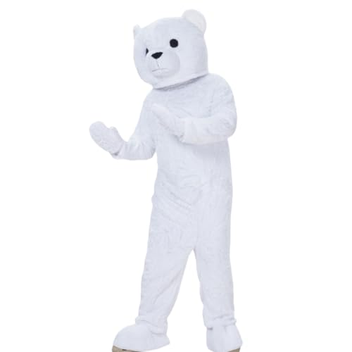 NQBRNG White Teddy Bear Mascot Costume Adult Christmas Dress Play Costume