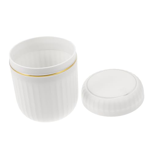 Mini caneca de basura rectangular blanca con tapa miniatura 1
