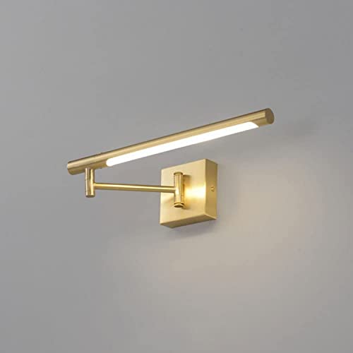 Genérico Lámparas de pared modernas con LED regulables for tocador, luces ajustables latón cepillado, lámparas impermeables for baño, apliques espejo for gabinete,araña de cristal