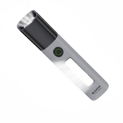 Image of IBELL Castor EL5403SL Rechargeable Emergency Torch, 4 Light Modes, Type-C Charging, Zoom LED Mini Flashlight for Camping, Indoor, Outdoor, & Home Use (Grey)