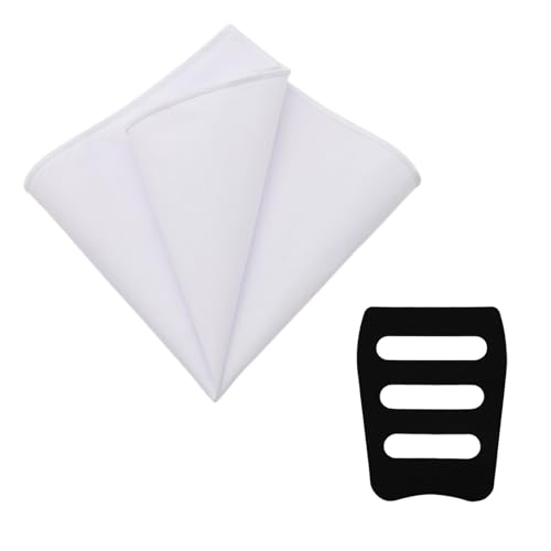 LHXzizizi White Pocket Squares for Men Mens Linen Cotton Handkerchiefs with Pocket Square Holder for Daily Wedding Banquet (1 Pcs - White)