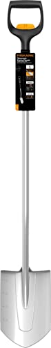 Fiskars Teleskop-Spaten für schwere, steinige Böden, Spitz, Länge: 111 - 130 cm, Verstärktes Borstahl-Blatt, Schwarz/Orange, Xact, 1066732
