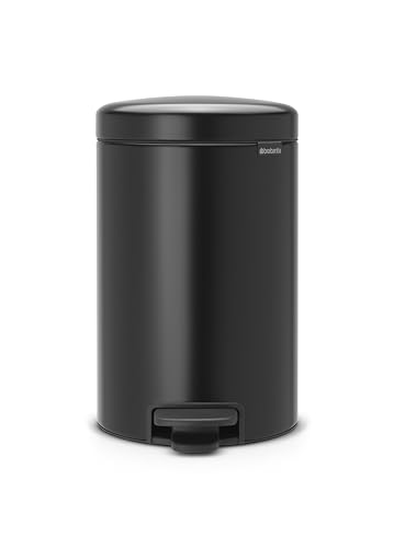 Brabantia 113741 Treteimer mit Inneneimer aus Kunststoff, stahl, matt schwarz, 12 Liter