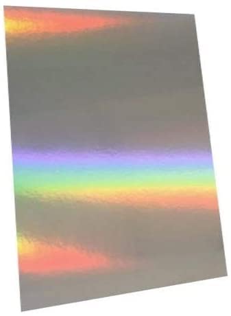 PaperCutz Silver Rainbow Holographic Card 250GSM (A4, 100 Sheets)