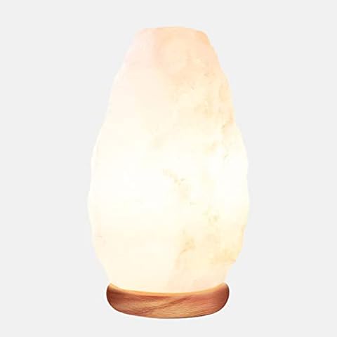 Himalayan Glow White Salt Crystal Lamp,Natural Salt Night Light,Hand Crafted with Neem Wooden Base,Salt Lamp Bulb,(ETL Certified) Dimmer Switch | 5-7 LBS Cover