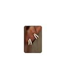HANLI Pendientes Aro Mujer Pendientes Dorados Baño Oro de 14Kt Zirconia Cúbica Antialergicos Hipoalergenicos Minimalistas Joyas para Mujer