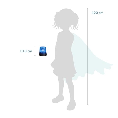 alldoro 60234 Spielzeug Blaulicht mit Sound & LED-Licht, 3 Funktionen inkl. Lautlos-Modus, batteriebetrieben, Rundumleuchte für Rollenspiele & Partys