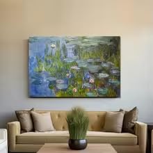 Toile impressionniste jardin floral pastel LMAIWANG cadre non inclus 40x60cm