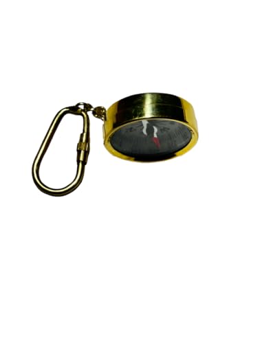 Brújula de bolsillo mini latón con clip llavero vintage miniatura 3