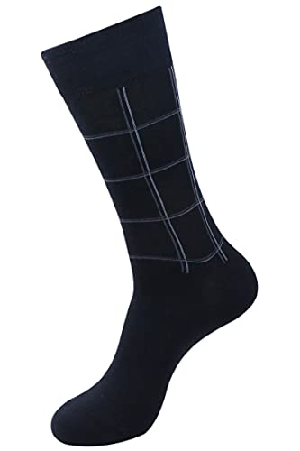 BALENZIA SocksXpress Men's Checks Cotton Crew - Black, White, D.Grey (Pack of 3)