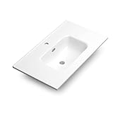 Lavabo baño moderno de cerámica, material no poroso y muy resistente. Requiere montaje.