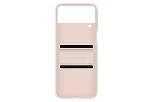 Image of Samsung Galaxy Z Flip4 Flap Leather Cover, Protective, Premium Luxury Phone Case with Slim Style Design, US Version, Peach