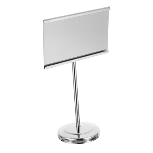 STOBAZA 1pc Business Card Holder Meal Table Sign Holder Note Clip Stand Seating Card Holder Menu Holder Buffet Stand Holder Meal Holder Photo Holders Menu Clips Silver Stainless Steel